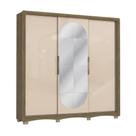 Guarda-Roupa Casal Kappesberg 3 Portas de Correr com Espelho Marrom Bege - CB01N575