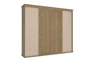 Guarda Roupa Casal Kappesberg 4 Portas de Correr N565 cor Nogueira com Macadâmia