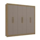 Guarda-Roupa Casal Kappesberg 6 Portas 2 Gavetas Marrom Cinza - M569