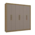 Guarda-Roupa Casal Kappesberg 6 Portas 2 Gavetas Marrom Cinza - M569