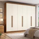 Guarda-Roupa Casal Kappesberg T580, 6 Portas de Bater, Canela e Off White - 270 cm Guarda-Roupa Casal Kappesberg T580, 6 Portas de Bater, Canela e Off White - 270 cm