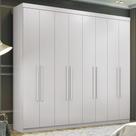 Guarda-Roupa Casal Key West 8 Portas 4 Gavetas Branco - Pnr Móveis