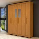 Guarda-Roupa Casal Lana 6 Portas 2 Gavetas com Espelho 100% Mdf Cinamomo - Acp Móveis Guarda-Roupa Casal Lana 6 Portas 2 Gavetas com Espelho 100% Mdf Cinamomo - Acp Móveis
