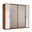 Guarda Roupa Casal Laredo D44010K Nogueira Nude Prime TX Flex com Espelho Demóbile - Demartêz