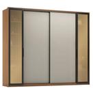 Guarda Roupa Casal Laredo D44910k Amêndola Touch Nude Com Portas De Vidro Reflecta -demartez