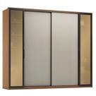 Guarda Roupa Casal Laredo D44910K Amêndola Touch Nude Prime Flex com Portas de Vidro Reflecta -Demartez