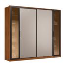 Guarda Roupa Casal Laredo D44910K Nogueira Nude Prime TX Flex com Vidro Reflecta Demóbile - Demartêz