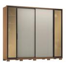 Guarda Roupa Casal Laredo D44910KPE Amêndola Touch Nude Prime Flex com Portas de Vidro Reflecta e Pés - Demartez