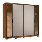 Guarda Roupa Casal Laredo D44910KPE Nogueira Nude Prime TX Flex com Vidro Reflecta e Pés Demóbile - Demartêz