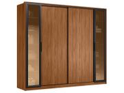 Guarda Roupa Casal Laredo Nogueira Touch Flex com Vidro Reflecta Demóbile - Demartêz