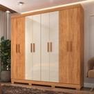 Guarda-Roupa Casal Las Vegas 8 Portas 2 Gavetas Cinamomo/Off White - Fellicci