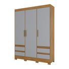 Guarda-Roupa Casal Lema 3 PT 4 GV Nature e Cinza