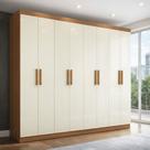 Guarda-Roupa Casal Liberdade 8 Portas 4 Gavetas 100% Mdf Cinamomo/Off White - Pnr Móveis Guarda-Roupa Casal Liberdade 8 Portas 4 Gavetas 100% Mdf Cinamomo/Off White - Pnr Móveis