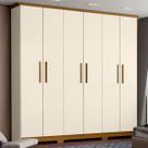 Guarda-Roupa Casal Lima 6 Portas 3 Gavetas Off White/Nature - Henn Guarda-Roupa Casal Lima 6 Portas 3 Gavetas Off White/Nature - Henn