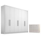 Guarda Roupa Casal Linea e Gaveteiro Milão com Chave Neve - Novo Horizonte Guarda Roupa Casal Linea e Gaveteiro Milão com Chave Neve - Novo Horizonte