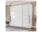 Guarda-Roupa Casal Lisboa 3 Portas 4 Gavetas Branco - Politorno