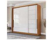 Guarda-Roupa Casal Lisboa 3 Portas 4 Gavetas Freijó/Branco - Politorno