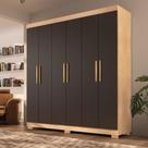 Guarda Roupa Casal Lisboa 6 Portas 2 Gav Com Pés
