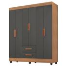 Guarda Roupa Casal Lite 6 Portas Nature Cinza Móveis Leão Guarda Roupa Casal Lite 6 Portas Nature Cinza Móveis Leão