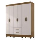 Guarda Roupa Casal Lite 6 Portas Nature Off White - Móveis Leão