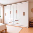Guarda-Roupa Casal Lite 8 Portas 4 Gavetas Branco Guarda-Roupa Casal Lite 8 Portas 4 Gavetas Branco