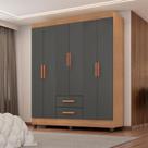 Guarda Roupa Casal Lite Ambiente 6 Portas Nature Cinza Móveis Leão Guarda Roupa Casal Lite Ambiente 6 Portas Nature Cinza Móveis Leão