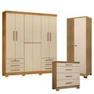 Guarda Roupa Casal Londres com Cômoda 4 Gavetas New e Armário Multiuso Versatile Carvalho Americano Off White - Incorplac Guarda Roupa Casal Londres com Cômoda 4 Gavetas New e Armário Multiuso Versatile Carvalho Americano Off White - Incorplac