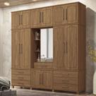 Guarda-Roupa Casal Londres Vaticano 13 Portas 7 Gavetas com Espelho Jatoba - Pnr Móveis