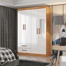 Guarda Roupa Casal Lu 4 Portas 2 Gav. Espelho Carioca Móveis Cinamomo Branco Guarda Roupa Casal Lu 4 Portas 2 Gav. Espelho Carioca Móveis Cinamomo Branco