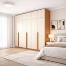 Guarda-Roupa Casal Luna 12 Portas 4 Gavetas Creme/Freijó - Politorno