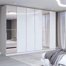 Guarda-Roupa Casal Luxe 2,42 Metros 6 Portas 4 Gavetas com Espelho Branco - Panorama Móveis