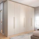 Guarda-Roupa Casal Madalena 6 Portas 4 Gavetas 100% Mdf Off White - Panorama Móveis