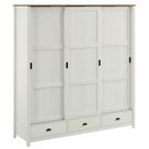 Guarda Roupa Casal Madeira Macica Taeda 3 Portas De Correr 195 cm 9179 Festra