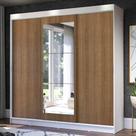 Guarda-Roupa Casal Madesa Istambul 3 Portas de Correr com Espelho 3 Gavetas - Branco/Rustic Guarda-Roupa Casal Madesa Istambul 3 Portas de Correr com Espelho 3 Gavetas - Branco/Rustic