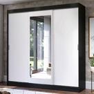 Guarda-Roupa Casal Madesa Istambul 3 Portas de Correr com Espelho 3 Gavetas - Preto/Branco Guarda-Roupa Casal Madesa Istambul 3 Portas de Correr com Espelho 3 Gavetas - Preto/Branco