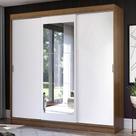 Guarda-Roupa Casal Madesa Istambul 3 Portas de Correr com Espelho 3 Gavetas - Rustic/Branco Guarda-Roupa Casal Madesa Istambul 3 Portas de Correr com Espelho 3 Gavetas - Rustic/Branco