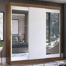 Guarda-Roupa Casal Madesa Istambul 3 Portas de Correr com Espelhos 3 Gavetas - Rustic/Branco Guarda-Roupa Casal Madesa Istambul 3 Portas de Correr com Espelhos 3 Gavetas - Rustic/Branco