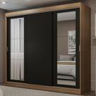 Guarda-Roupa Casal Madesa Kansas 3 Portas de Correr com Espelhos 3 Gavetas