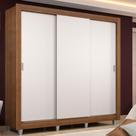 Guarda Roupa Casal Madesa Lyon 3 Portas de Correr 2 Gavetas com Pés