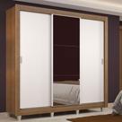 Guarda Roupa Casal Madesa Lyon 3 Portas de Correr com Espelho 2 Gavetas com Pés