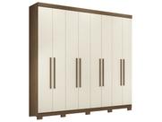 Guarda-Roupa Casal Master New 8 Portas 4 Gavetas Jatoba/Areia - Santos Andirá