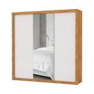 Guarda Roupa Casal Maxi Plus Com Espelho 3 Portas De Correr 4 Gavetas Cabideiros E Prateleiras Roupeiro Grande Moderno Para Quarto Organizador