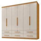 Guarda Roupa Casal Maximus 6 Portas 6 Gavetas Cinamomo Areia Fosco - Zanzini