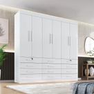 Guarda Roupa Casal MDF 6 Portas 12 Gavetas Marselha Plus
