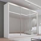Guarda Roupa Casal MDF Espelhado 3 Portas 6 Gavetas Qatar