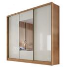 Guarda Roupa Casal Medelim 3 Portas 6 Gavetas Cumaru 25 Fendi Com Espelho - Novo Horizonte