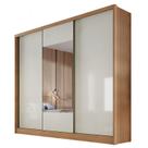 Guarda Roupa Casal Medelim 3 Portas 6 Gavetas Cumaru 25 Fendi com Espelho Novo Horizonte