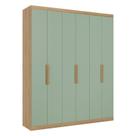 Guarda Roupa Casal Milan 6 Portas Capuccino Menta Acetinado - THB