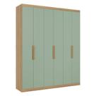 Guarda Roupa Casal Milan 6 Portas Capuccino Menta Acetinado - THB
