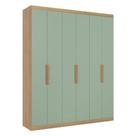 Guarda Roupa Casal Milan 6 Portas Capuccino Menta Acetinado - Thb